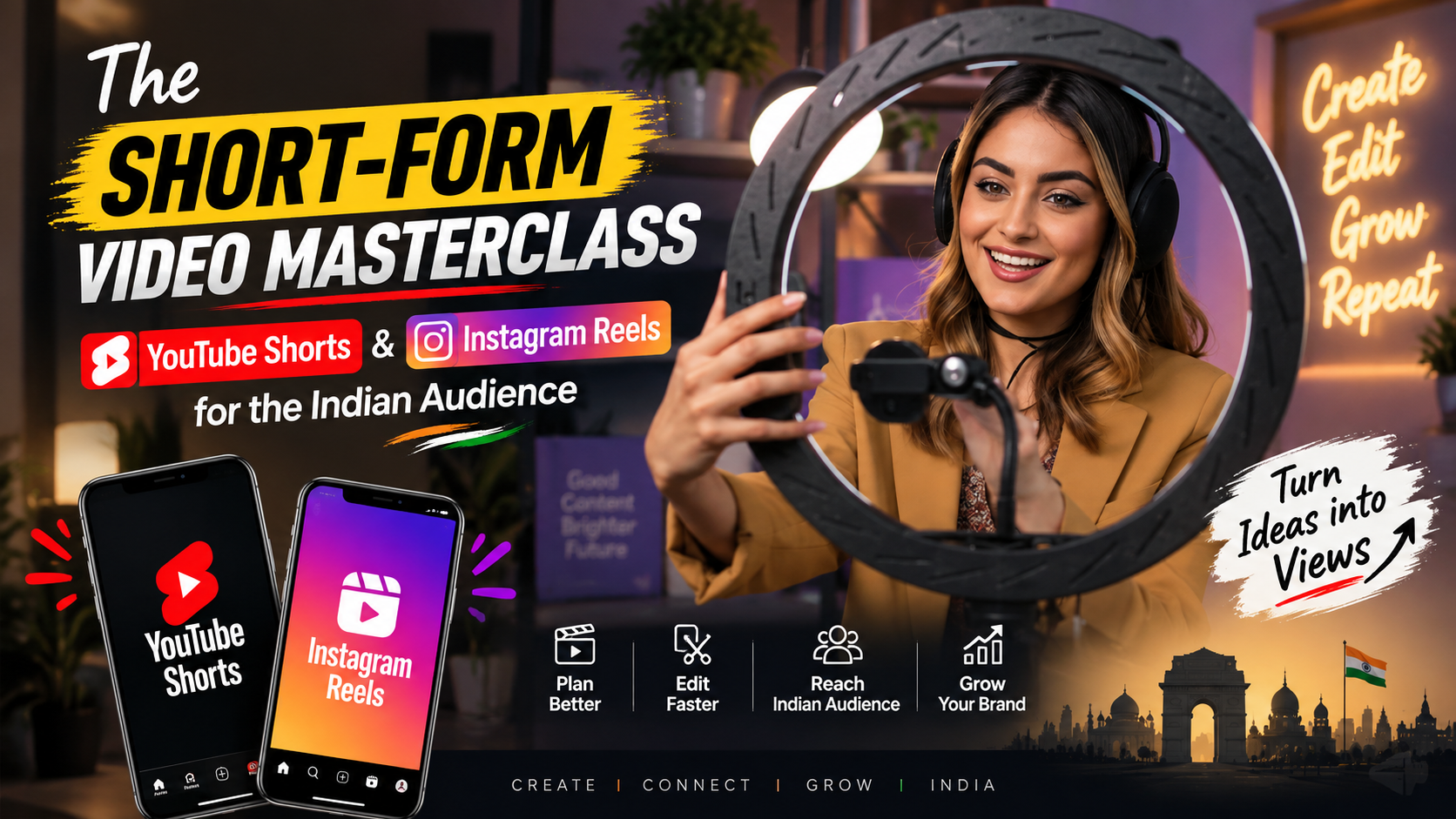 The Short-Form Video Masterclass โ YouTube Shorts & Instagram Reels for the Indian Audience